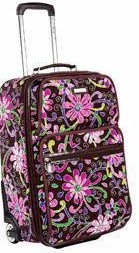 vera bradley purple punch rolling luggage